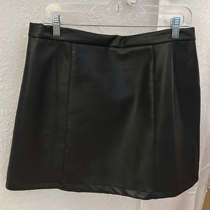 Black Pleather Mini Skirt | High Waisted